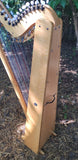 34-String ParaHarp, Wooden Paraguayan-style lever harp for sale, April 2026. (Back View)