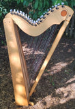 34-String ParaHarp, Wooden Paraguayan-style lever harp for sale, April 2026. (Right Side View)