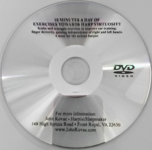 DVD - HARP TEACHING VIDEO: "10 Minutes a Day of Exercises Towards Harp Virtuosity"